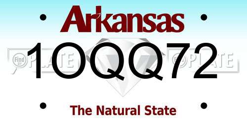 1OQQ72 Arkansas License Plate