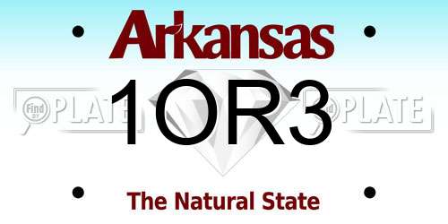 1OR3 Arkansas License Plate