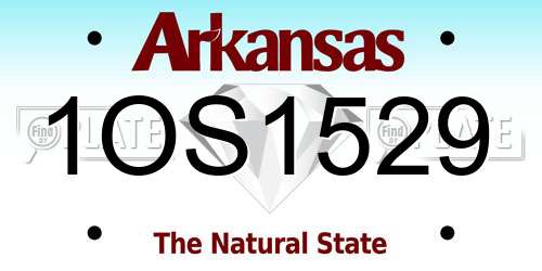 1OS1529 Arkansas License Plate