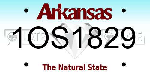1OS1829 Arkansas License Plate