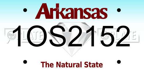 1OS2152 Arkansas License Plate