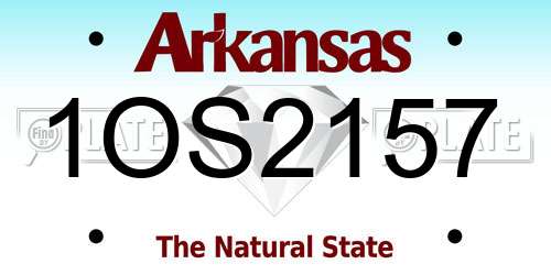 1OS2157 Arkansas License Plate