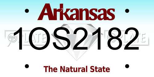 1OS2182 Arkansas License Plate