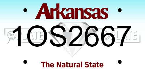 1OS2667 Arkansas License Plate
