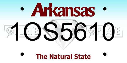 1OS5610 Arkansas License Plate