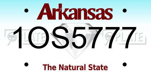 1OS5777 Arkansas License Plate