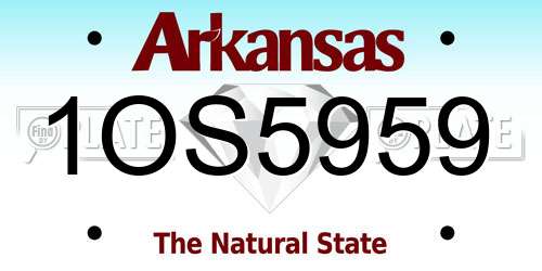 1OS5959 Arkansas License Plate