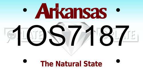 1OS7187 Arkansas License Plate