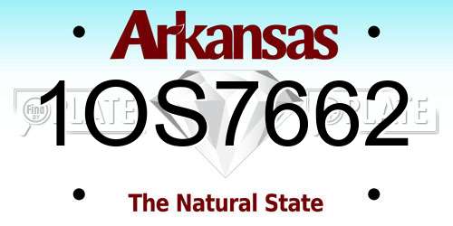 1OS7662 Arkansas License Plate