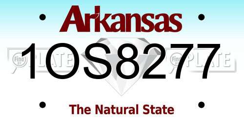 1OS8277 Arkansas License Plate