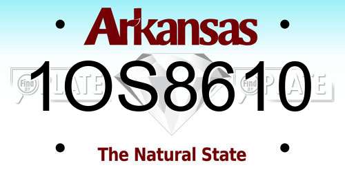 1OS8610 Arkansas License Plate