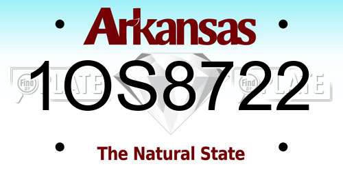 1OS8722 Arkansas License Plate