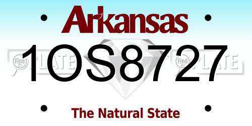 1OS8727 Arkansas License Plate