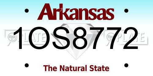 1OS8772 Arkansas License Plate