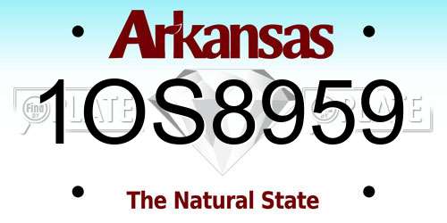 1OS8959 Arkansas License Plate