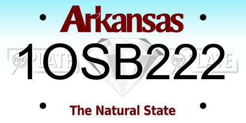 1OSB222 Arkansas License Plate