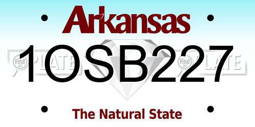 1OSB227 Arkansas License Plate