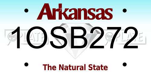 1OSB272 Arkansas License Plate