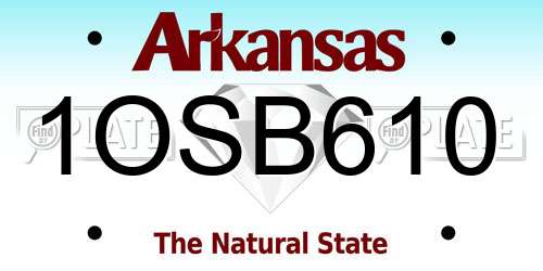 1OSB610 Arkansas License Plate