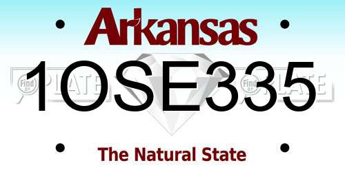 1OSE335 Arkansas License Plate