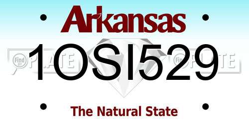 1OSI529 Arkansas License Plate