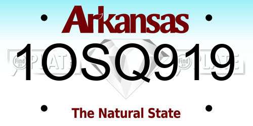 1OSQ919 Arkansas License Plate