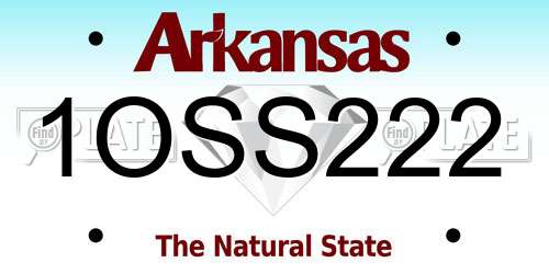 1OSS222 Arkansas License Plate