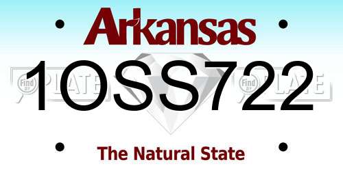 1OSS722 Arkansas License Plate