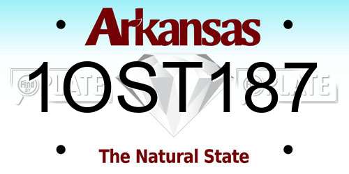 1OST187 Arkansas License Plate