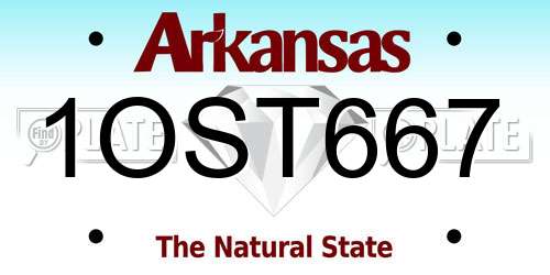1OST667 Arkansas License Plate