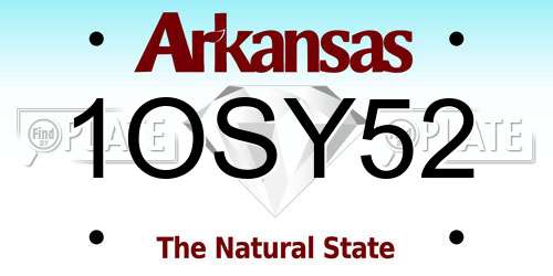 1OSY52 Arkansas License Plate