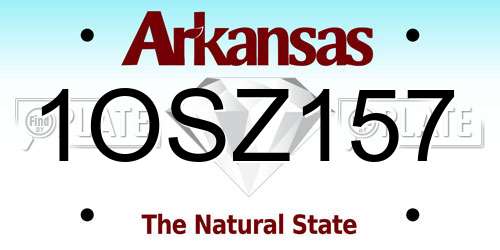 1OSZ157 Arkansas License Plate