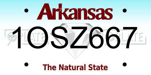 1OSZ667 Arkansas License Plate