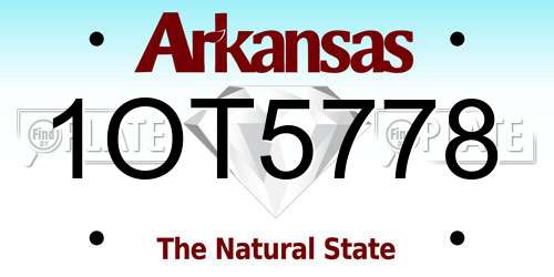1OT5778 Arkansas License Plate