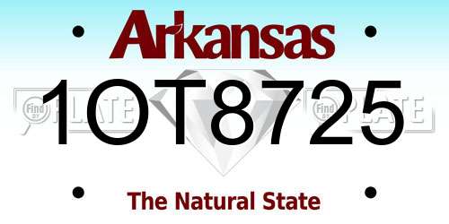 1OT8725 Arkansas License Plate