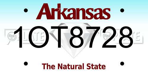 1OT8728 Arkansas License Plate