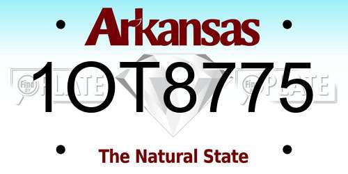 1OT8775 Arkansas License Plate