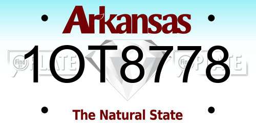 1OT8778 Arkansas License Plate