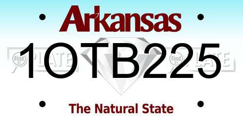 1OTB225 Arkansas License Plate