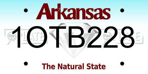 1OTB228 Arkansas License Plate