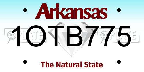 1OTB775 Arkansas License Plate