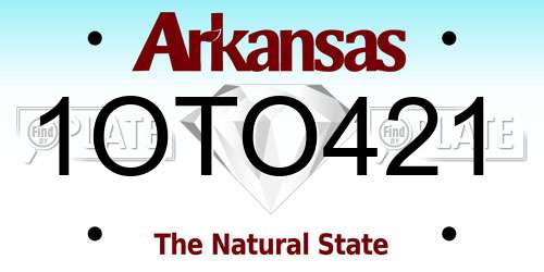 1OTO421 Arkansas License Plate