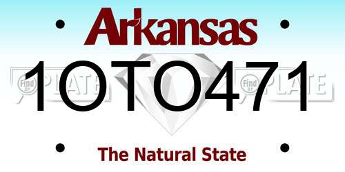 1OTO471 Arkansas License Plate