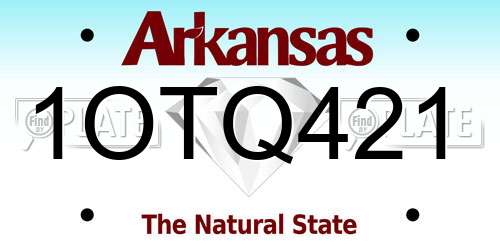 1OTQ421 Arkansas License Plate