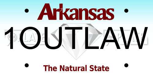 1OUTLAW Arkansas License Plate
