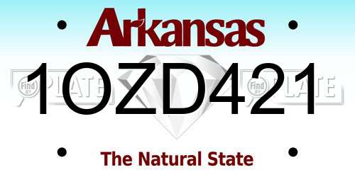 1OZD421 Arkansas License Plate