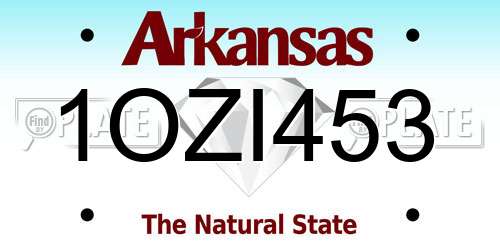 1OZI453 Arkansas License Plate