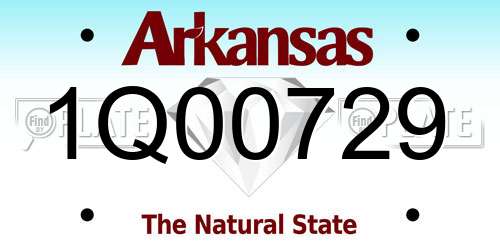 1Q00729 Arkansas License Plate