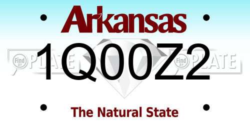 1Q00Z2 Arkansas License Plate