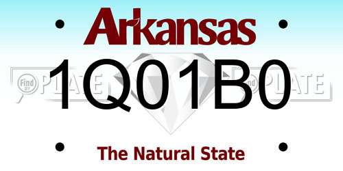 1Q01B0 Arkansas License Plate